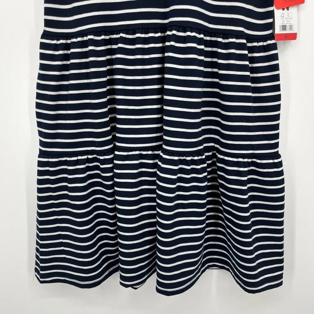 Nautica‎ Jeans Mini Dress Women's Size M Navy Blue Striped Collar New NWT